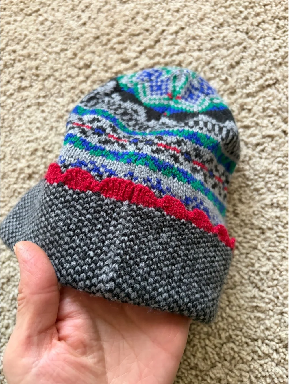 NWT Eddie Bauer beanie knit heat multicolor Nordic pattern